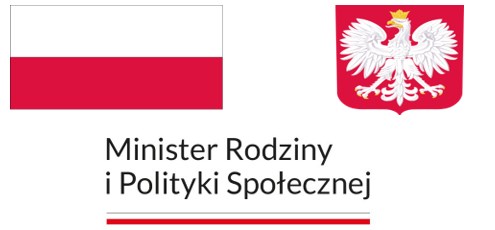 Flaga i Godło Rzeczypospolitej Polskiej oraz logo MRiPS